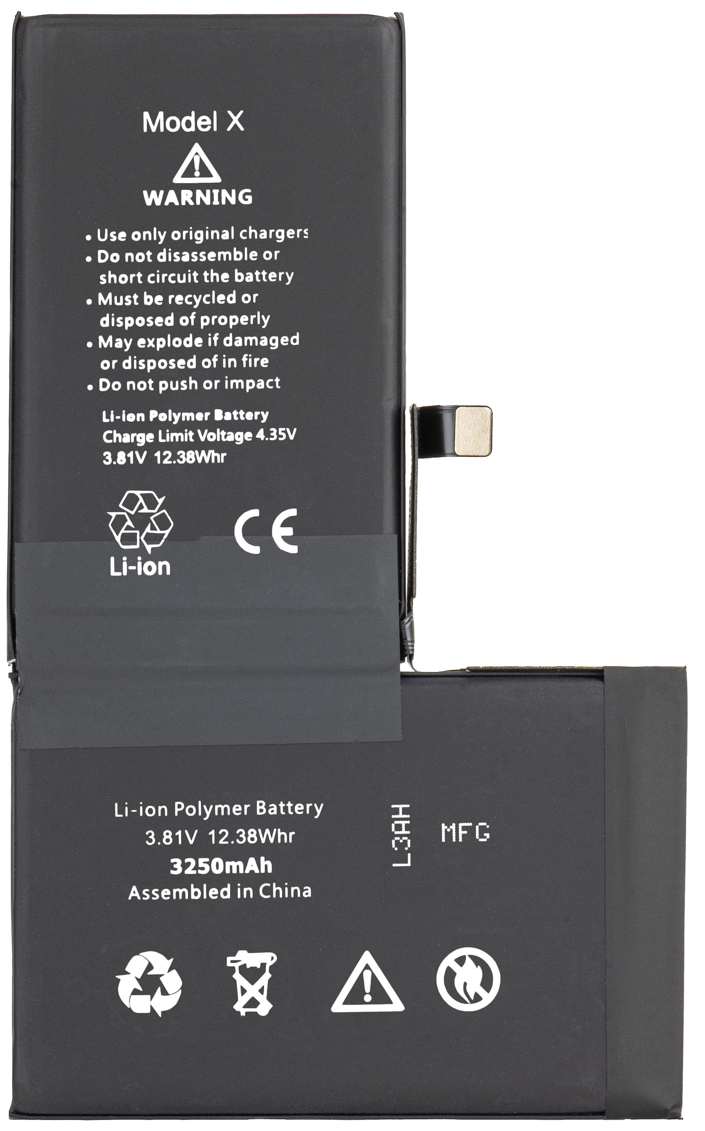Batteria Apple iPhone X, alta capacità