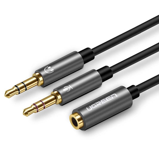 Adattatore audio 3,5 mm - 2 x 3,5 mm UGREEN AV140, 0,20 m, Nero
