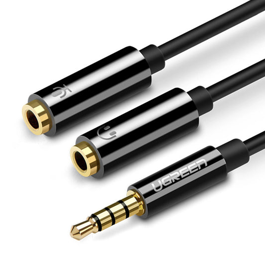 Adattatore audio 3,5 mm - 2 x 3,5 mm UGREEN AV141, 0,2 m, nero