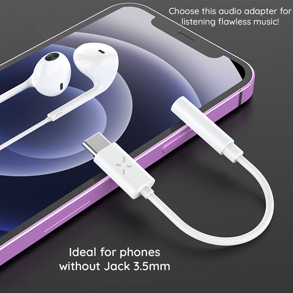 Adattatore Audio USB-C - 3.5mm Fixed, Bianco