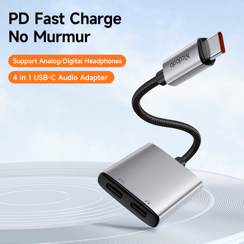 USB-C Audio Adapter - USB-C / USB-C McDodo CA-5570 Wales, Gray