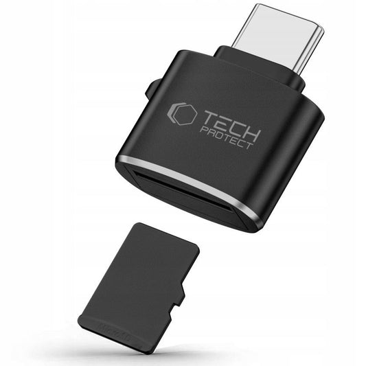 Lettore di schede USB-C Tech-Protect Ultraboost, microSD, Nero
