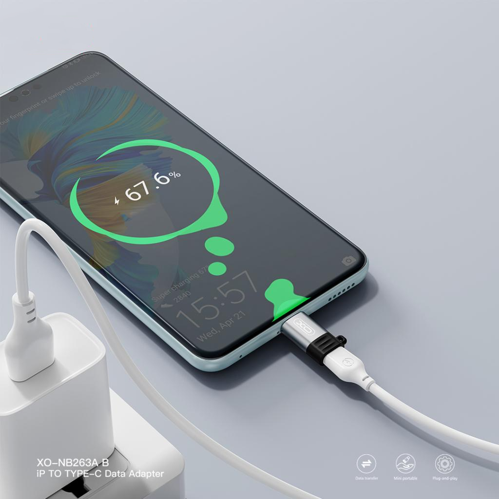 Adattatore Dati e Ricarica Lightning - USB-C XO Design NB263B, Nero