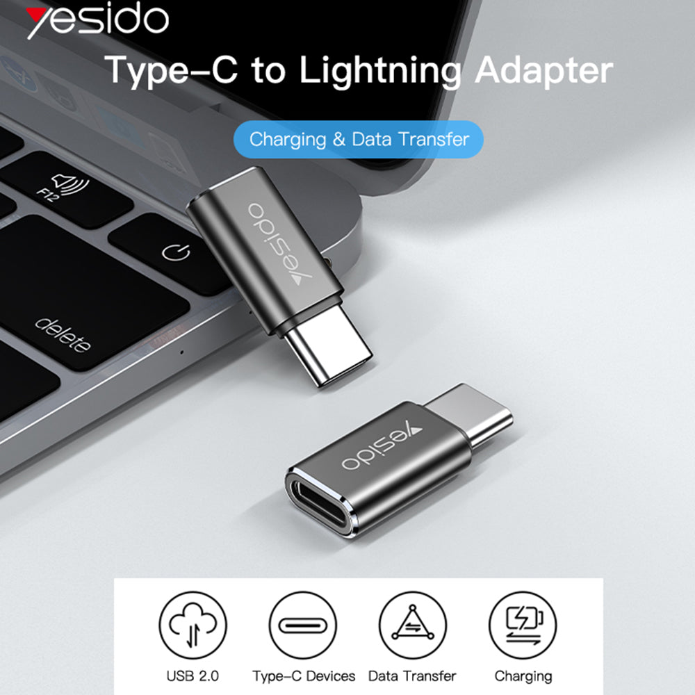Adattatore Dati e Ricarica Lightning - USB-C Yesido GS22, Grigio