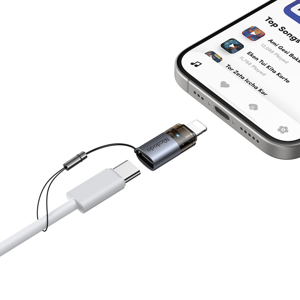 Adattatore Dati e Ricarica USB-C - Lightning McDodo OT-7630, Nero
