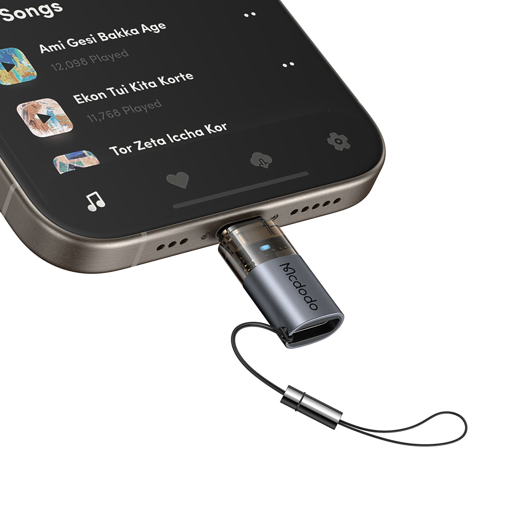 Adattatore Dati e Ricarica USB-C - Lightning McDodo OT-7630, Nero
