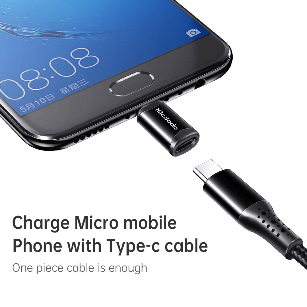 Adattatore Dati e Ricarica USB-C - microUSB McDodo OT-7690, Nero