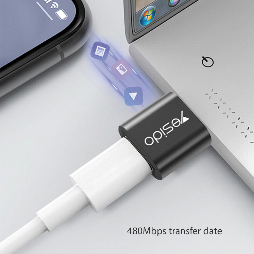 Adattatore Dati e Ricarica USB-C - USB-A Yesido GS09, Nero