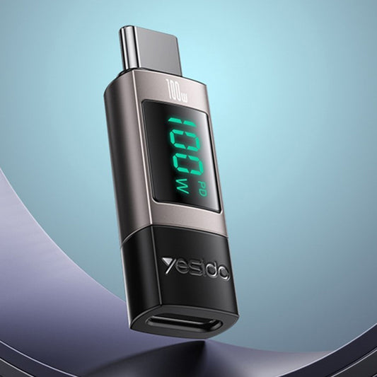 Adattatore Dati e Ricarica USB-C - USB-C Yesido GS24 Display, Grigio