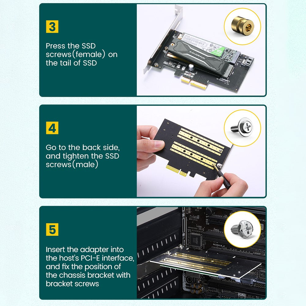 Adattatore Interfaccia SSD UGREEN CM302 (70504), NVMe M.2 / SATA - PCIe 3.0 X4
