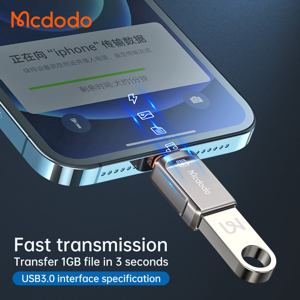 Adattatore OTG Lightning - USB-A McDodo OT-8600, Grigio