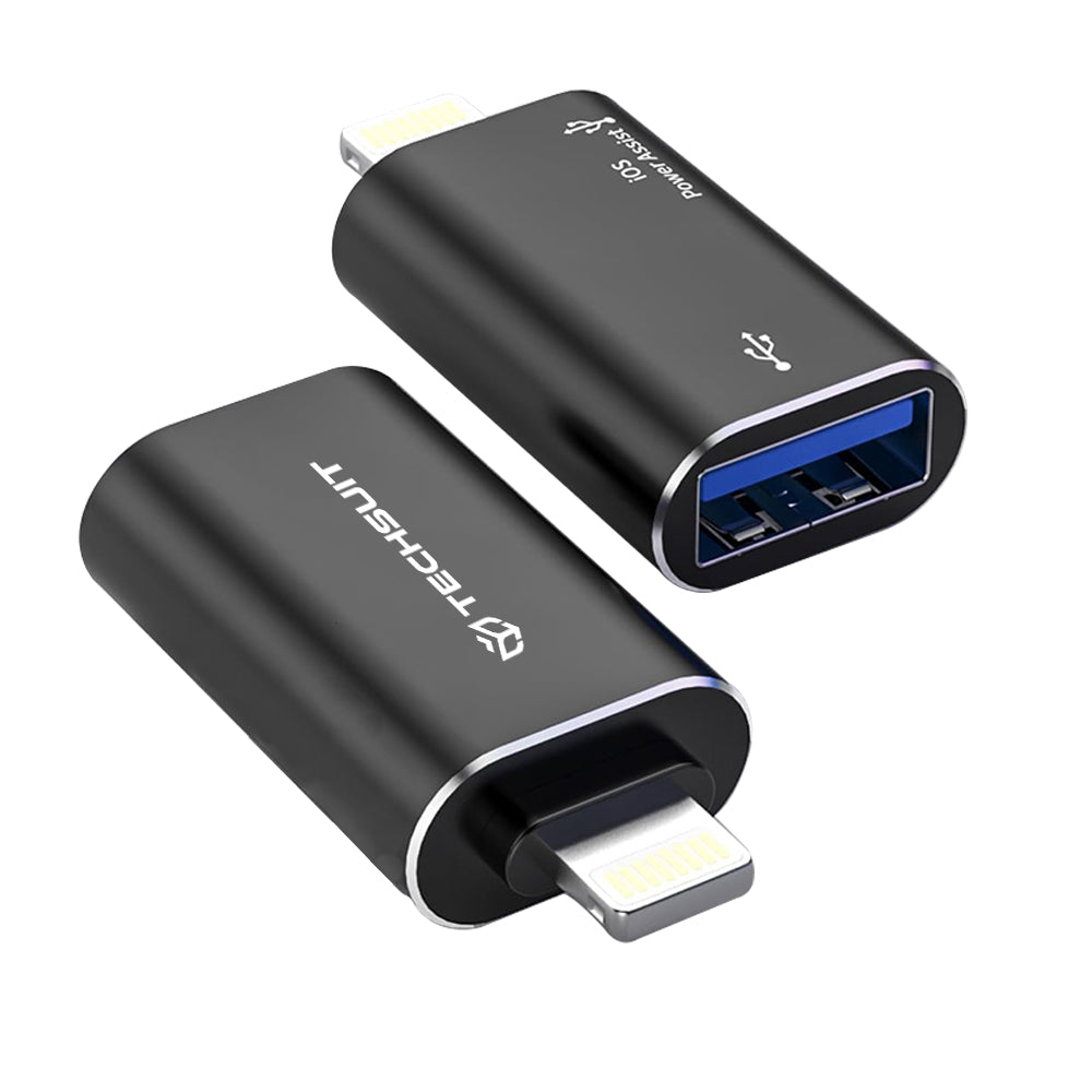 OTG Lightning - USB-A Techsuit A18 AluVoltX Adapter, Black