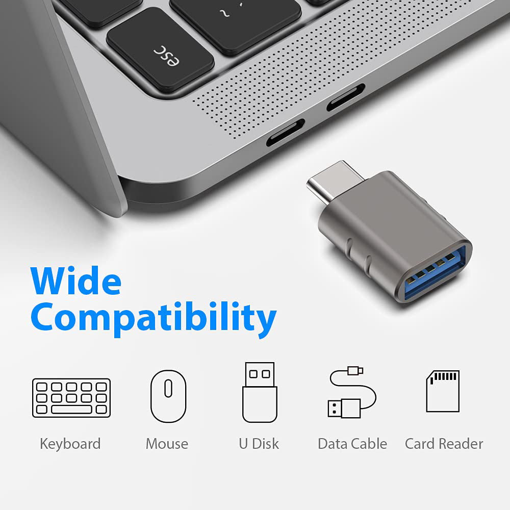 Adattatore OTG USB-C - USB-A Techsuit A10 SlateVolt, Grigio