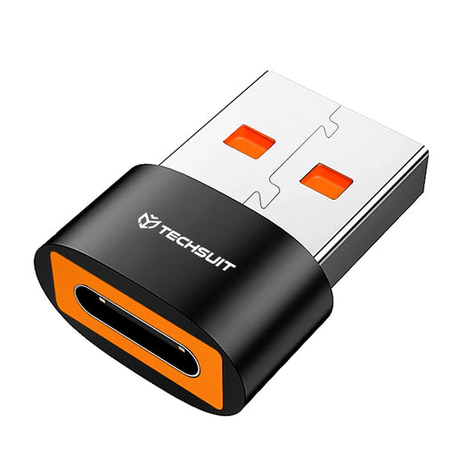Adattatore Dati e Ricarica USB-C - USB-A Techsuit A4 HyperPort, Nero Arancione