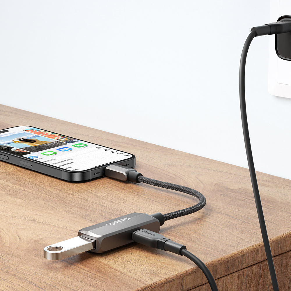 Adattatore OTG USB-C - USB-A / USB-C McDodo CA-2830, Grigio