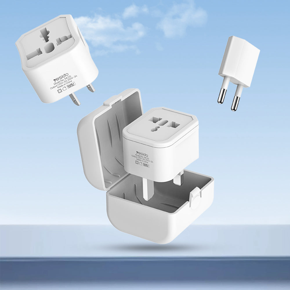 Adattatore di Rete Yesido MC25 Travel CN/ US / EU / UK, Bianco