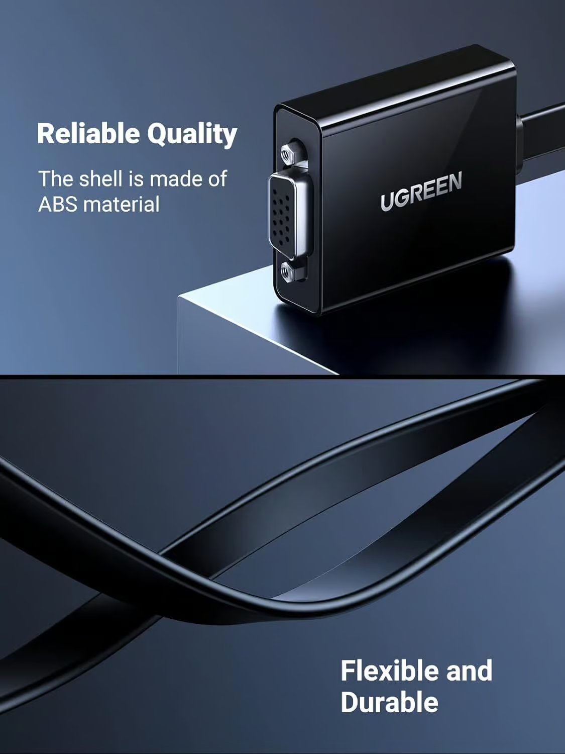 Adattatore Video UGREEN CM611 (90813), HDMI - VGA, 1080P, Nero