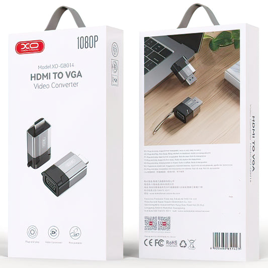 Adattatore video XO Design GB014, HDMI - VGA, grigio