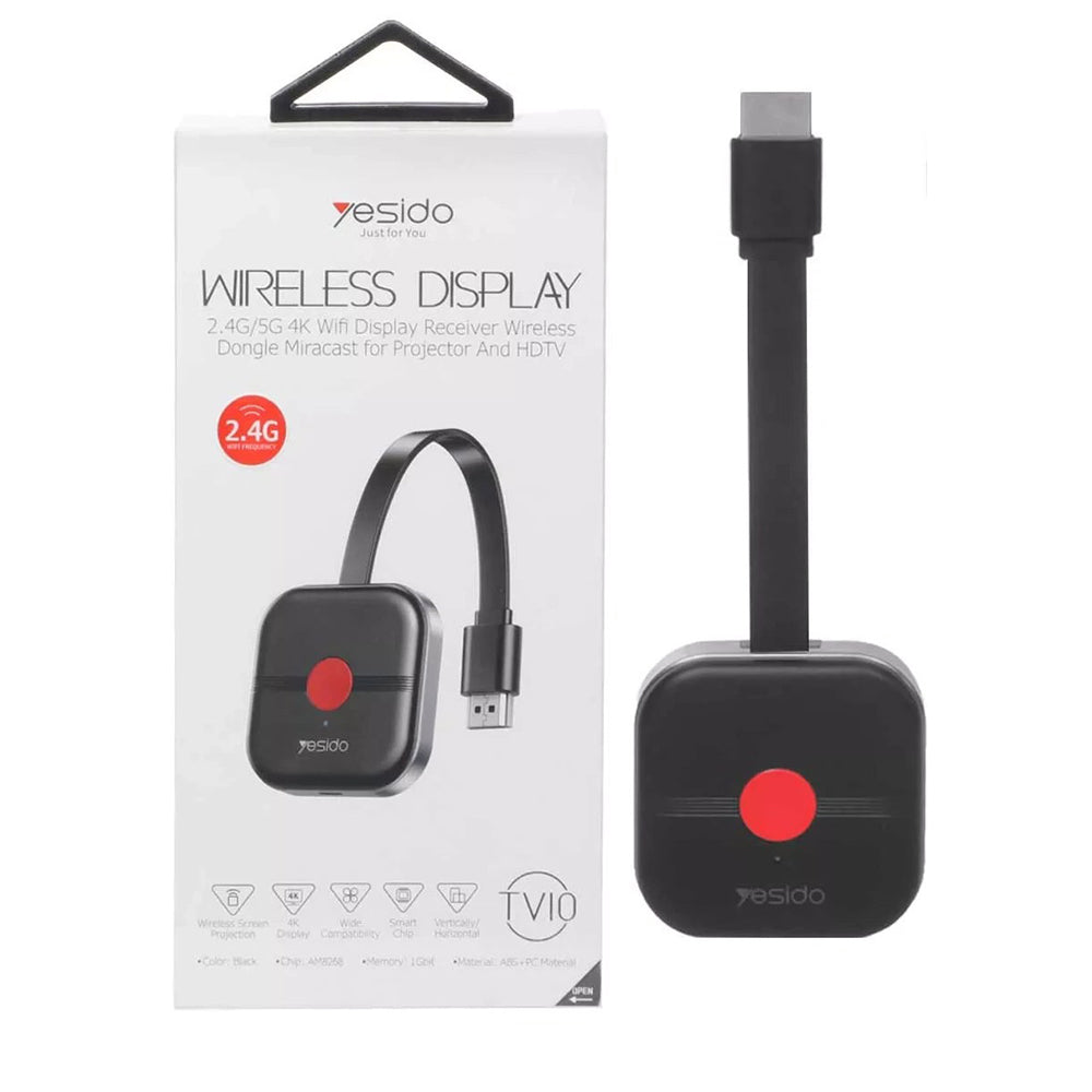 Adattatore Multimediale Wireless Yesido TV10, Nero