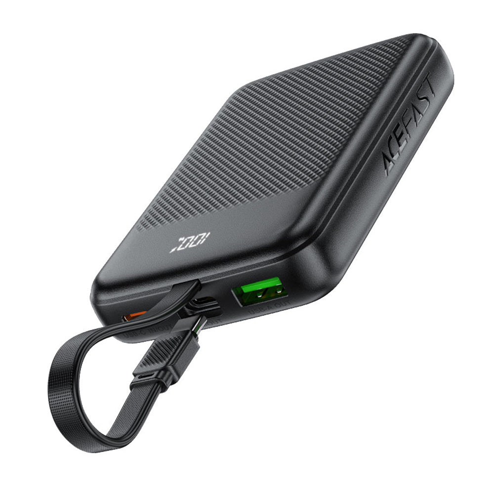 Batteria Esterna Acefast M13, 10000mAh, 22.5W, QC + PD, 1 x USB-A - 2 x USB-C, Nera