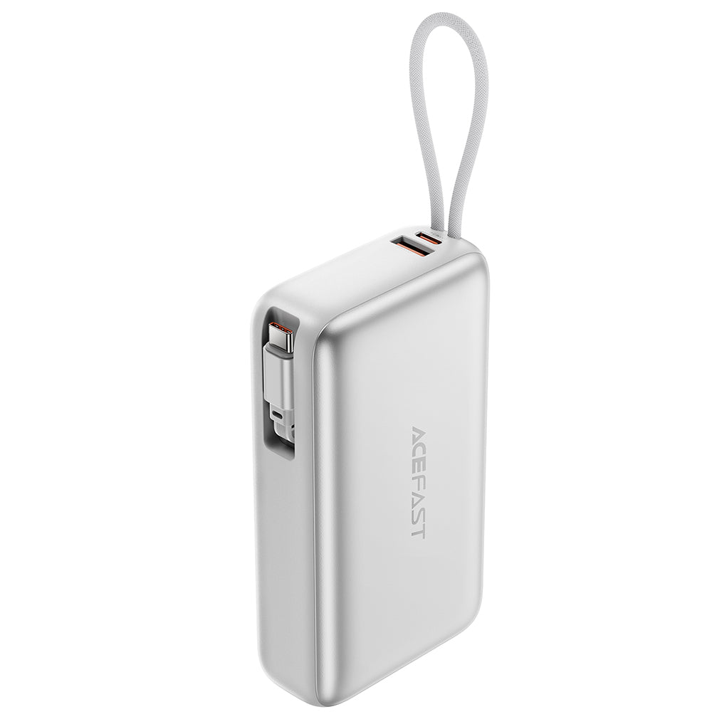 Batteria Esterna Acefast M34, 20000mAh, 45W, QC + PD, 1 x USB-A - 2 x USB-C, Argento