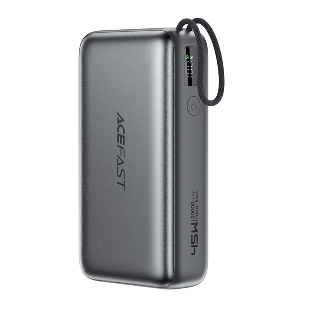 Batteria Esterna Acefast M34, 20000mAh, 45W, QC + PD, 1 x USB-A - 2 x USB-C, Grigio