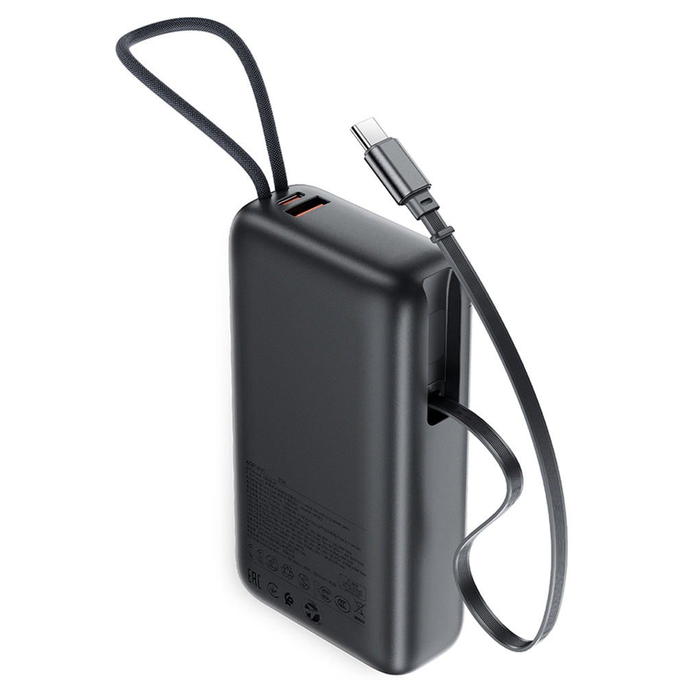 Batteria Esterna Acefast M34, 20000mAh, 45W, QC + PD, 1 x USB-A - 2 x USB-C, Grigio