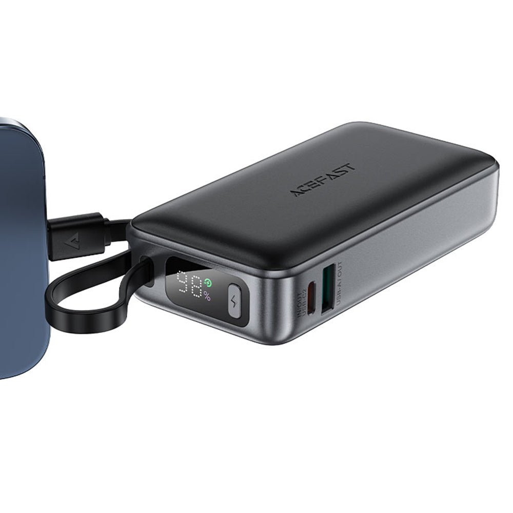 Batteria Esterna Acefast M7, 10000mAh, 30W, QC + PD, 1 x USB-A - 2 x USB-C, Nera