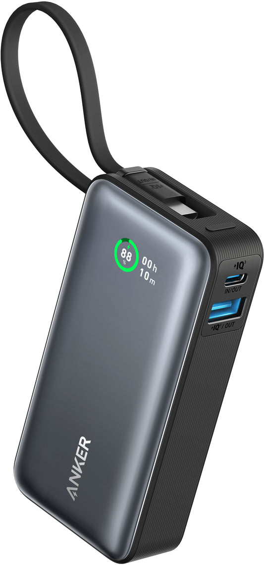 Batteria esterna Anker Nano, 10000mAh, 30W, QC + PD, 1 x USB-A - 2 x USB-C, Nero A1259G11