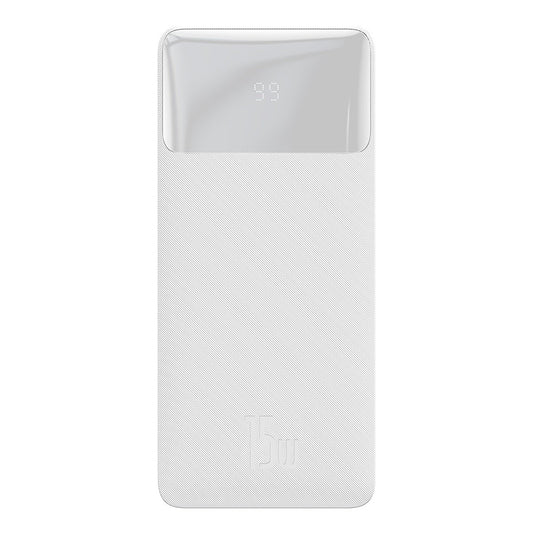 Batteria esterna Baseus Bipow, 10000mAh, 15W, 1 x USB-C - 2 x USB-A, bianco PPBD050002