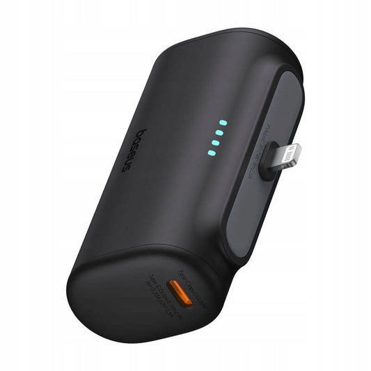 Batteria Esterna Baseus Compact, 5000mAh, 20W, PD, 1 x Lightning - 1 x USB-C, Nera P10068307113-00