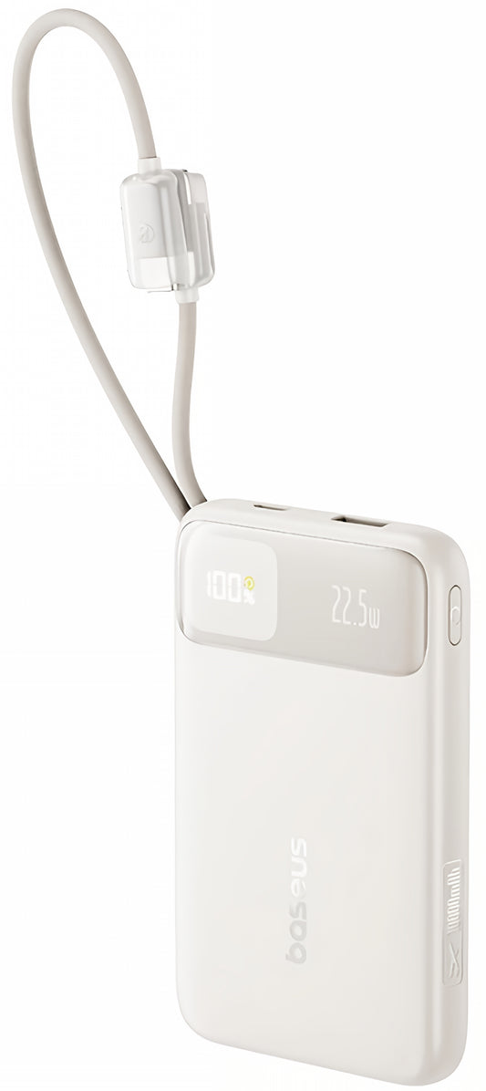 Baseus EnerFill FC11 External Battery, 10000mAh, 22.5W, QC + PD, 1 x Lightning - 1 x USB-A - 2 x USB-C, Beige E0027R05