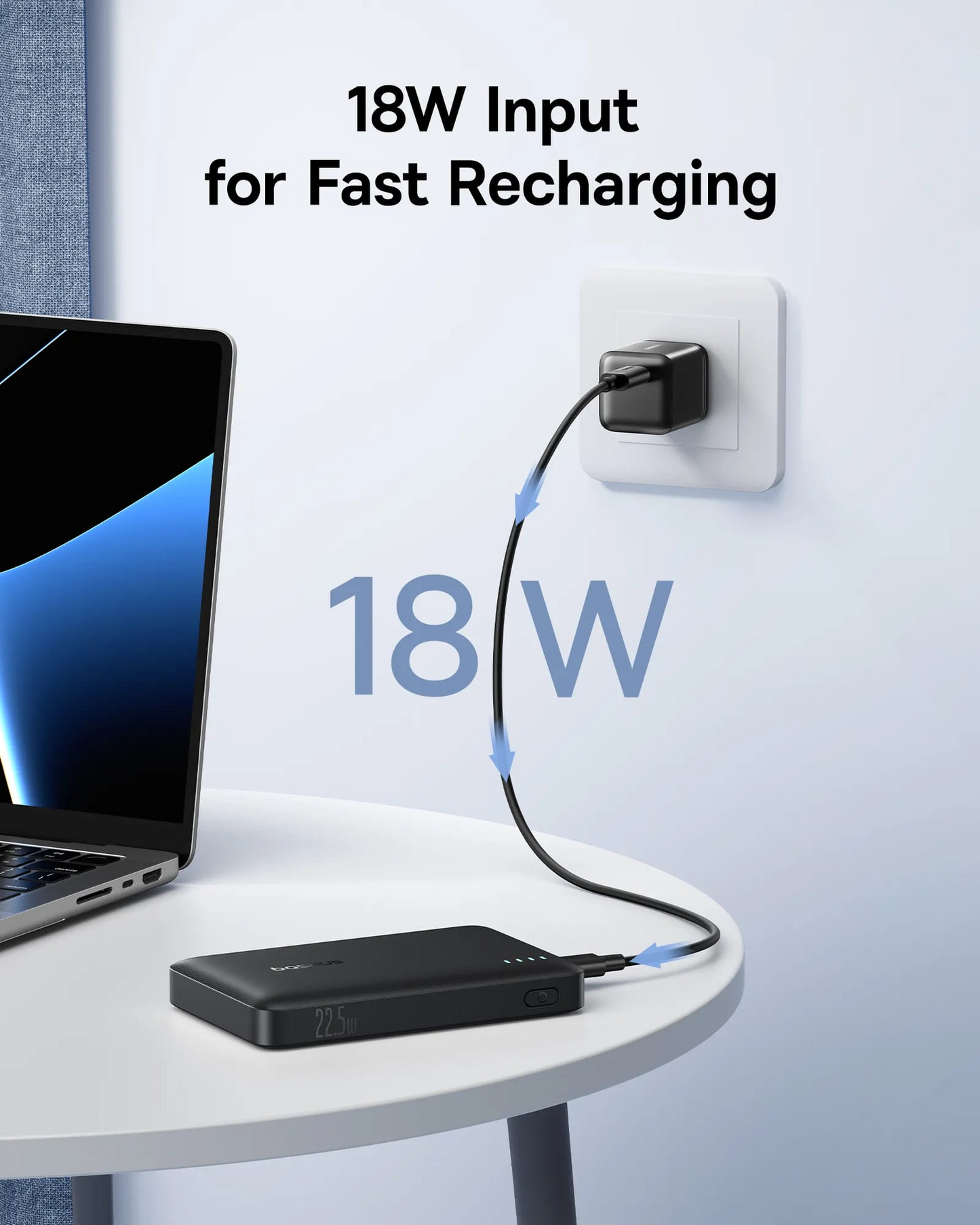 Batteria Esterna Baseus EnerFill FP21, 10000mAh, 22.5W, QC + PD, 1 x USB-A - 2 x USB-C, Nera P1008210D123-00