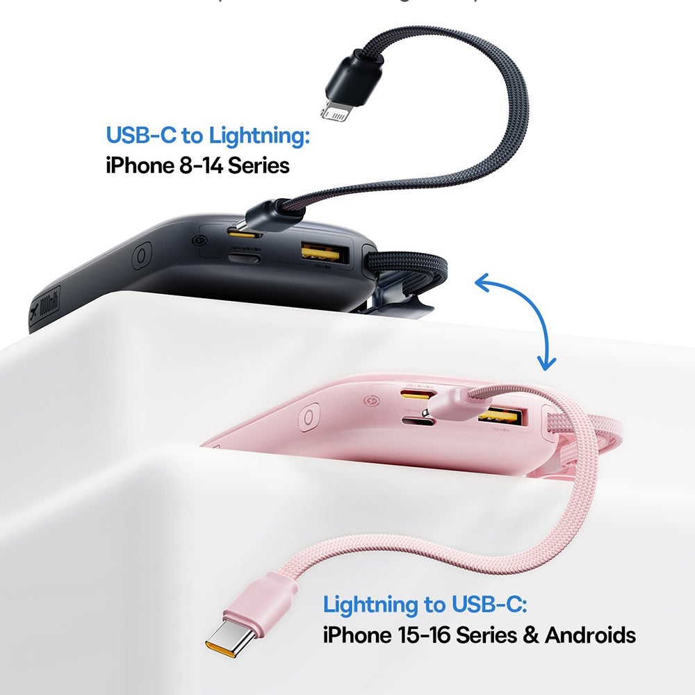 Batteria Esterna Baseus EnerFill FC21 Qpow 3 Ultra, 10000mAh, 45W, QC + PD, 1 x USB-A - 1 x USB-C, Rosa E0027Q02
