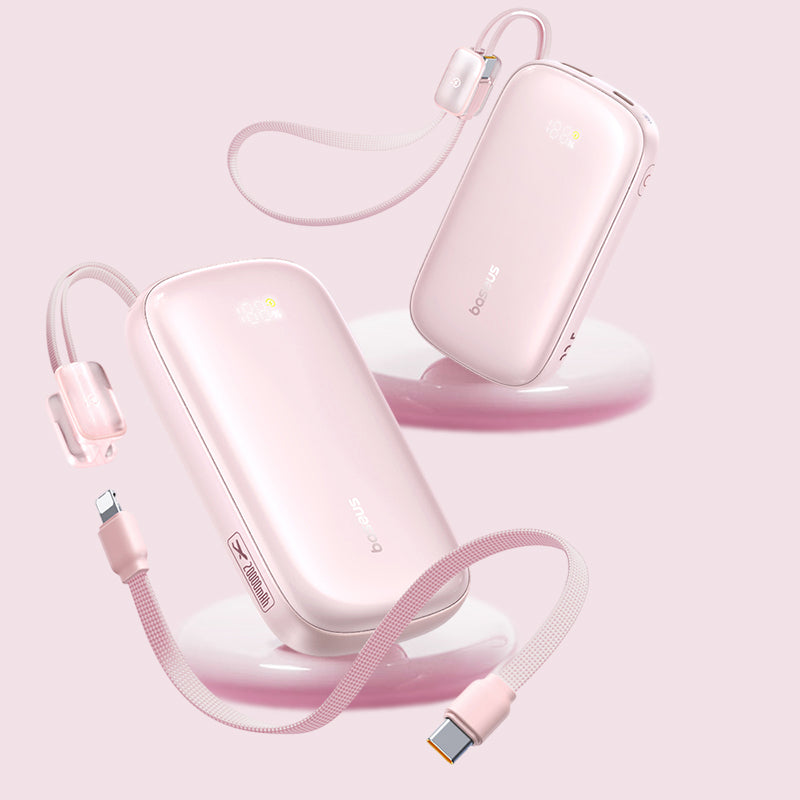 Batteria Esterna Baseus EnerFill FC21 Qpow 3 Ultra, 10000mAh, 45W, QC + PD, 1 x USB-A - 1 x USB-C, Rosa E0027Q02