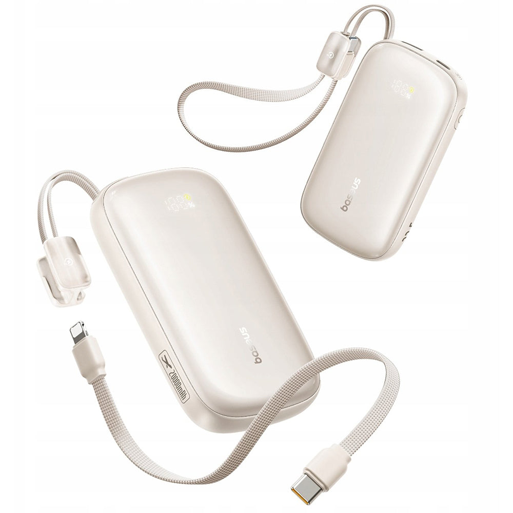 Batteria Esterna Baseus EnerFill FC21 Qpow 3 Ultra, 20000mAh, 45W, QC + PD, 1 x USB-A - 1 x USB-C, Beige E0027P01