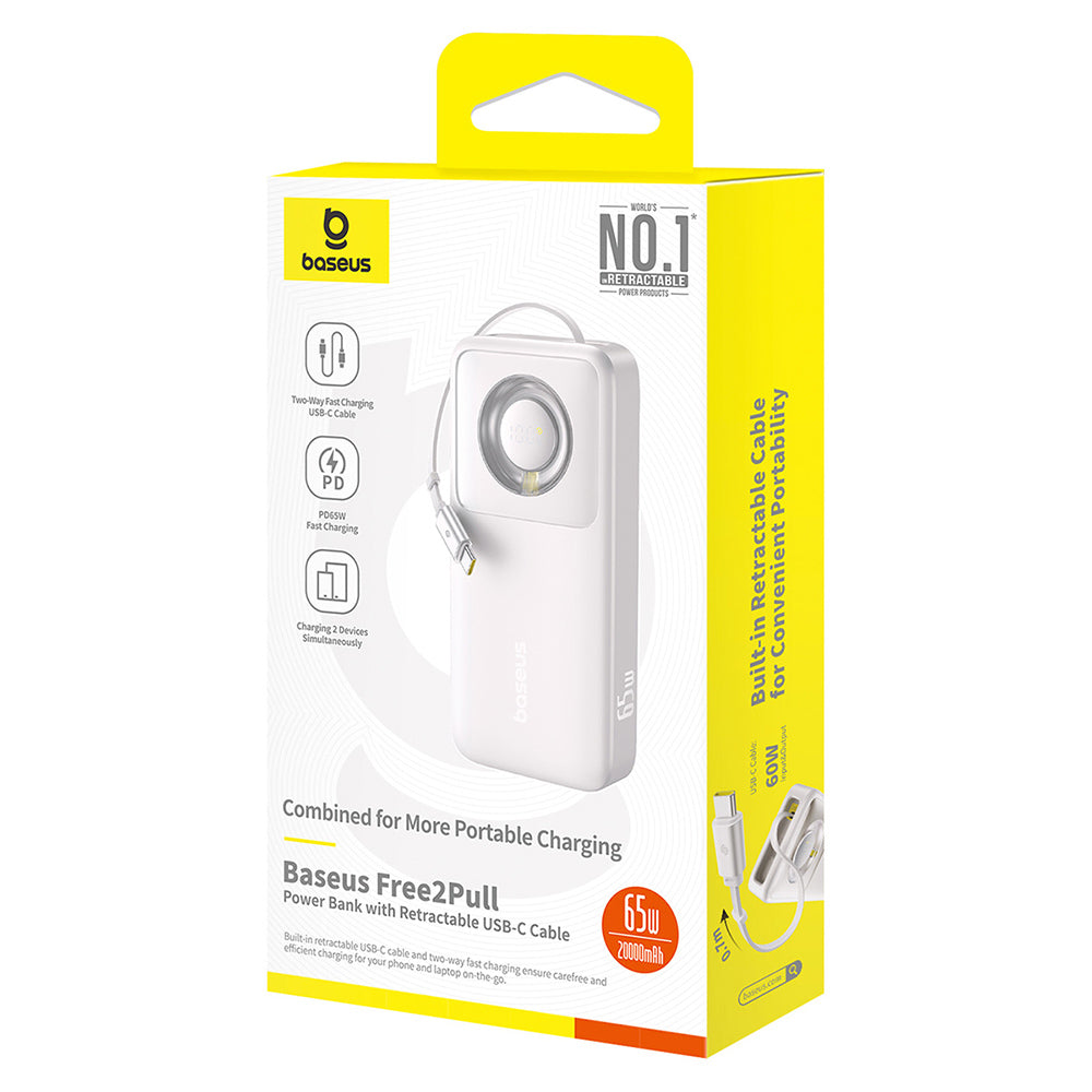 Batteria Esterna Baseus Free2Pull, 20000mAh, 65W, PD, 2 x USB-C, Grigio P10073700843-00