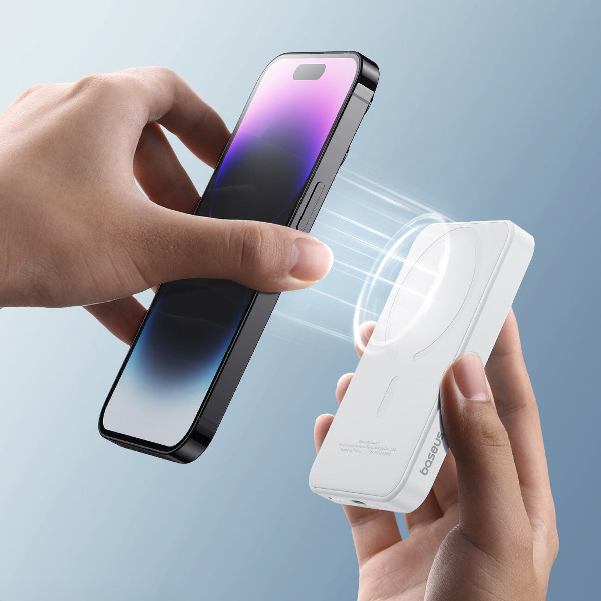 Batteria Esterna Wireless Baseus Magnetic Mini, 5000mAh, 20W, PD + FQI, 1 x QI - 1 x USB-C, Bianca P10022107223-00
