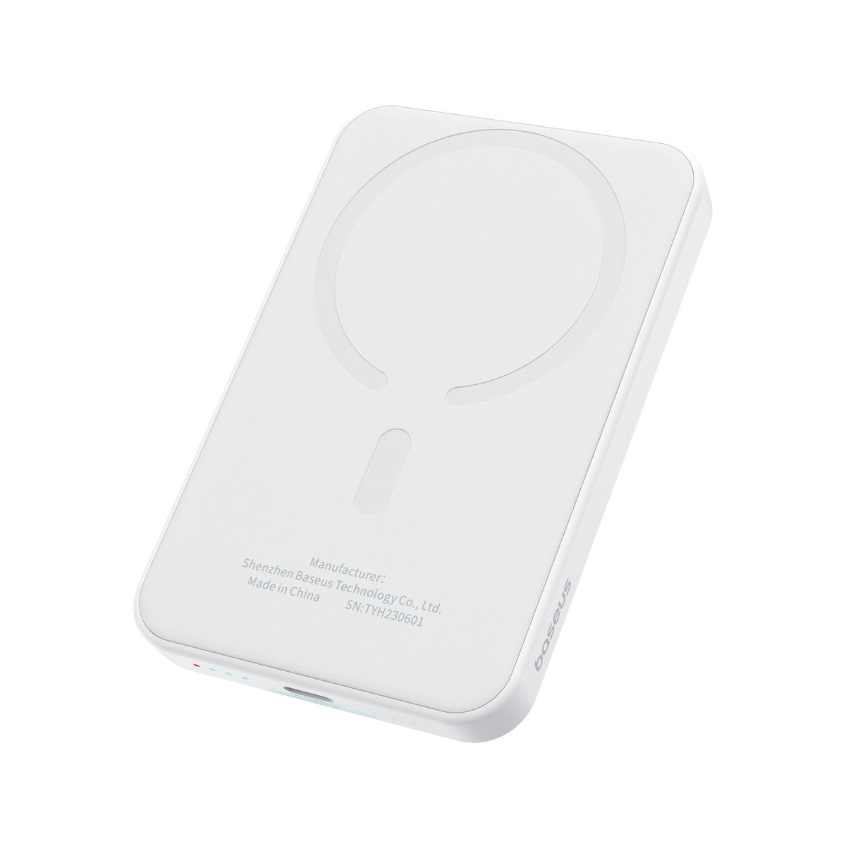 Batteria Esterna Wireless Baseus Magnetic Mini, 5000mAh, 20W, PD + FQI, 1 x QI - 1 x USB-C, Bianca P10022107223-00