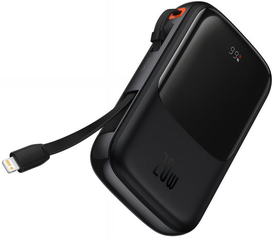 Batteria Esterna Baseus Qpow Pro, 20000mAh, 20W, QC + PD, 1 x Lightning - 1 x USB-A - 1 x USB-C, Nera PPQD060201