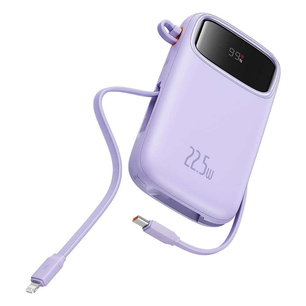 Batteria Esterna Baseus Qpow Pro+, 10000mAh, 22.5W, QC + PD, 1 x Lightning - 1 x USB-A - 2 x USB-C, Viola P10055003513-00