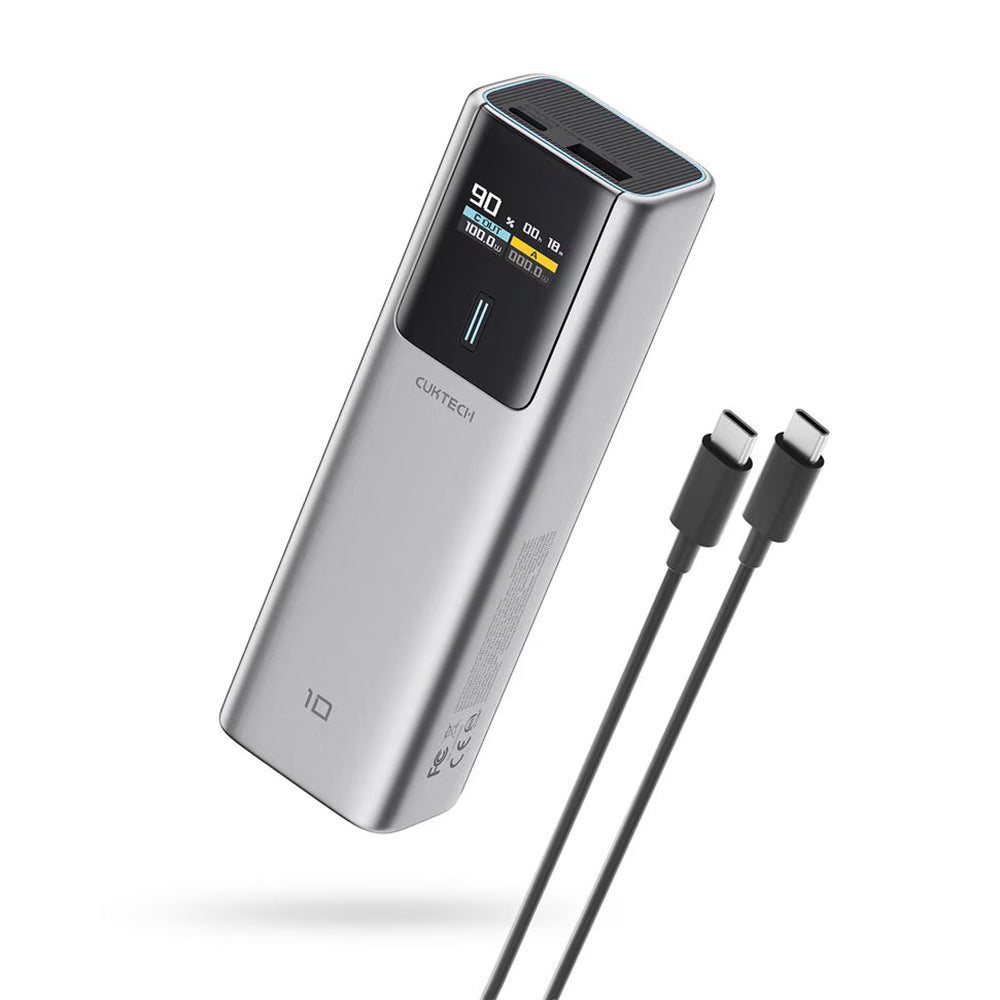 Batteria Esterna Cuktech PB150P, 15000mAh, 120W, QC + PD, 1 x USB-A - 2 x USB-C, Grigio CKPB150POSGR