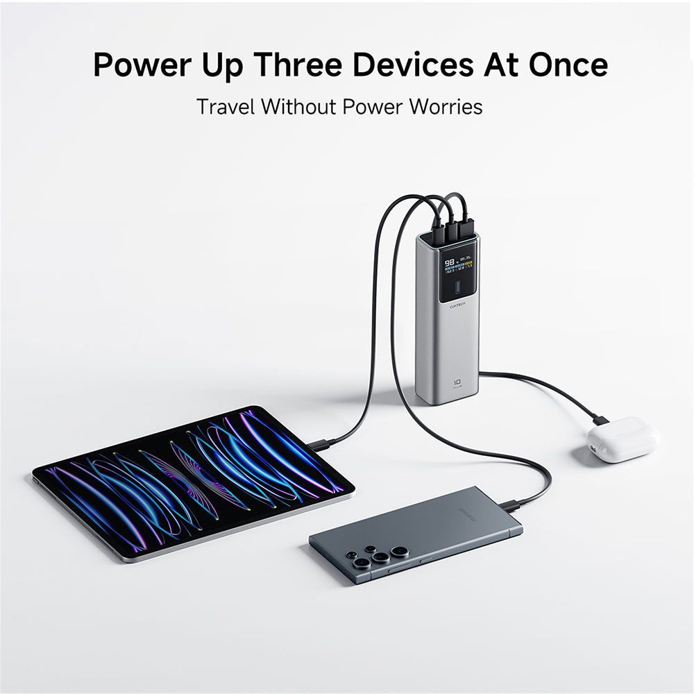 Batteria Esterna Cuktech PB150P, 15000mAh, 120W, QC + PD, 1 x USB-A - 2 x USB-C, Grigio CKPB150POSGR