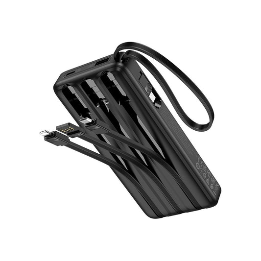 Batteria Esterna HOCO J146, 10000mAh, 10W, 1 x Lightning - 1 x microUSB - 1 x USB-A - 1 x USB-C, Nera