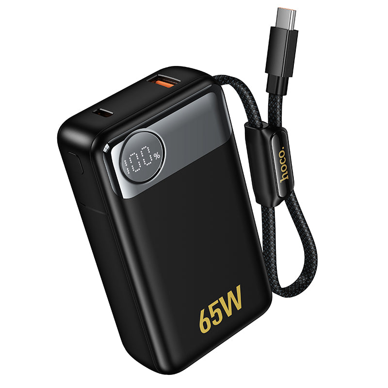 Batteria Esterna HOCO Q53, 12000mAh, 65W, QC + PD, 1 x USB-A - 2 x USB-C, Nera