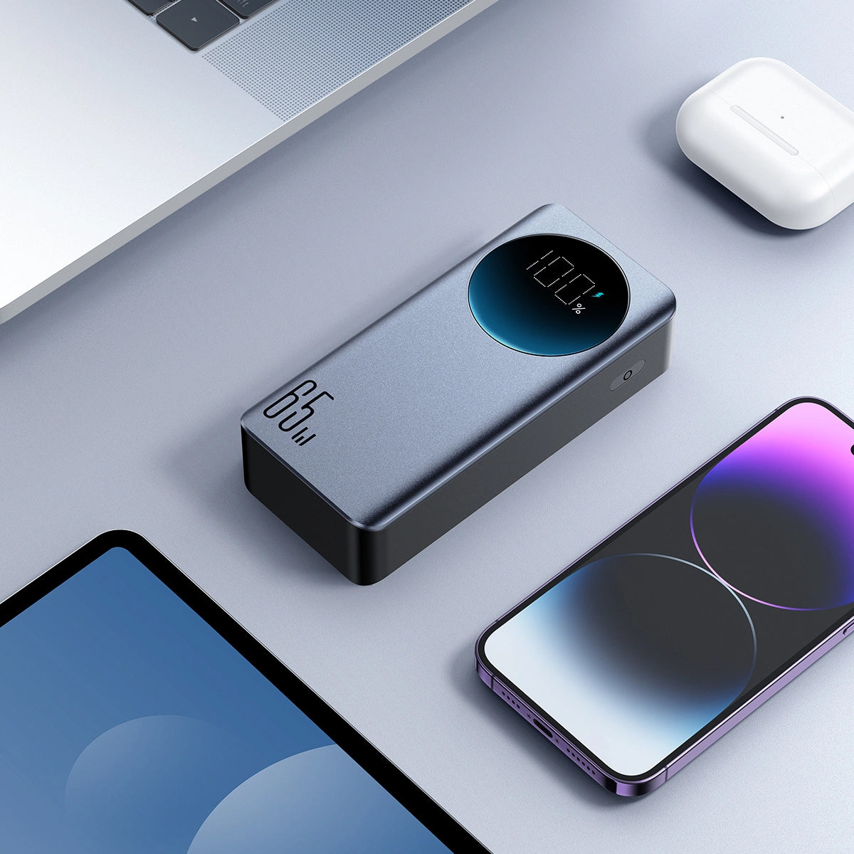 Batteria Esterna Joyroom JR-PBF05, 30000mAh, 65W, QC + PD, 1 x USB-A - 2 x USB-C, Nera