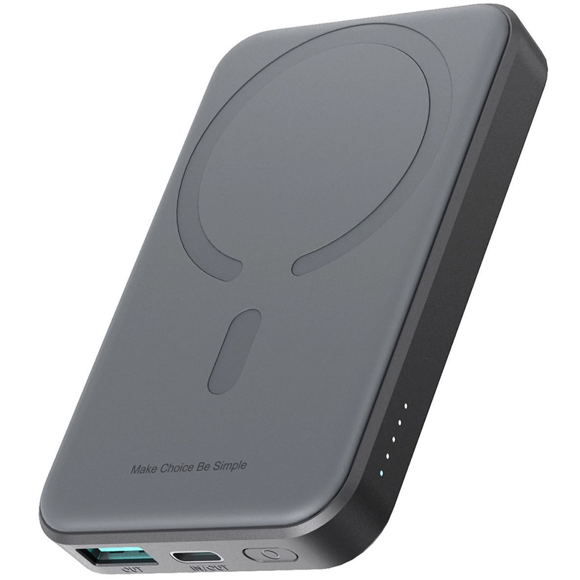 Batteria Esterna Wireless Joyroom JR-W020 Mini, 5000mAh, 20W, QC + PD + FQI, 1 x QI - 1 x USB-A - 1 x USB-C, Nera
