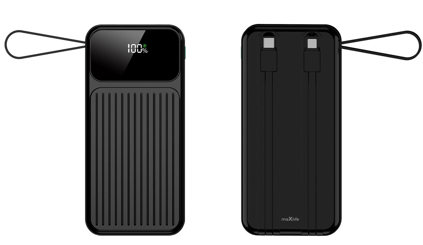 Batteria Esterna MaXlife MXPB-06, 10000mAh, 22.5W, QC + PD, 1 x Lightning - 2 x USB-A - 2 x USB-C, Nera