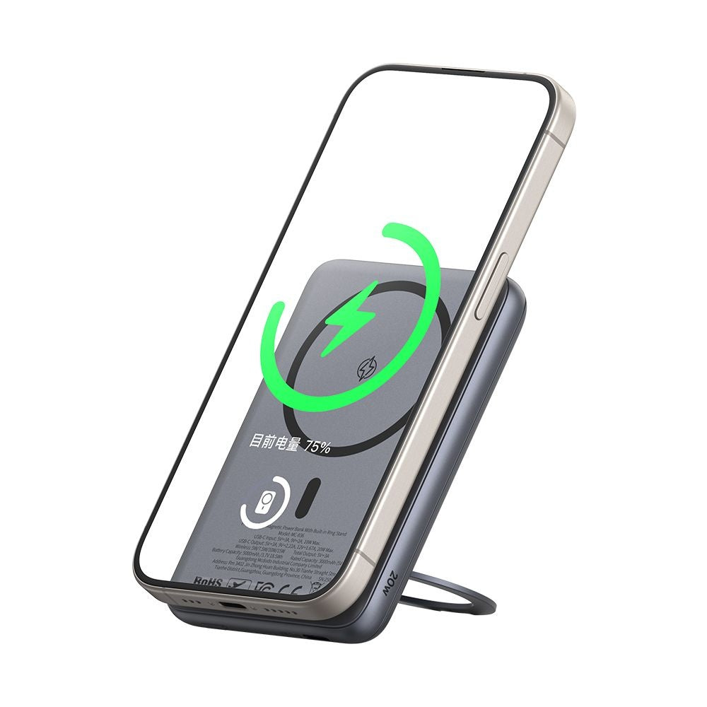 Batteria Esterna Wireless McDodo MC-8361 Meta, 5000mAh, 20W, PD + FQI, 1 x QI - 1 x USB-C, Grigio