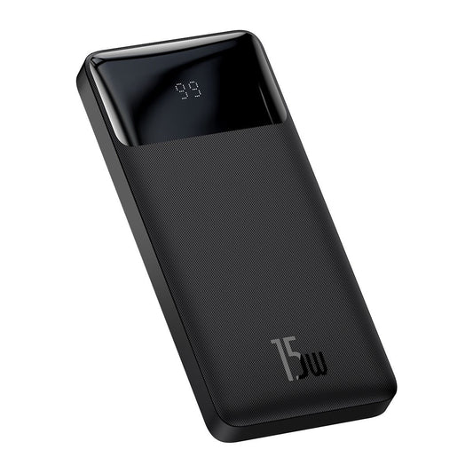 Baseus Bipow External Battery, 10000mAh, 15W, 1 x USB-C - 2 x USB-A, Black PPBD050001